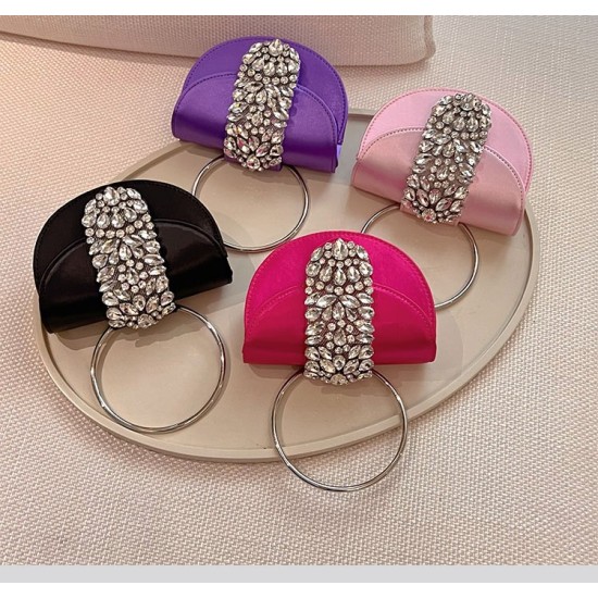 Pochette di Lusso in Raso con Cristalli – Borsa da Sera Elegante