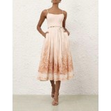 Abito Midi a Corsetto in Cotone - Vestito Estivo con Busto Strutturato
