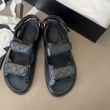 Handcrafted Leather Flat Sandals with Sheepskin Lining
