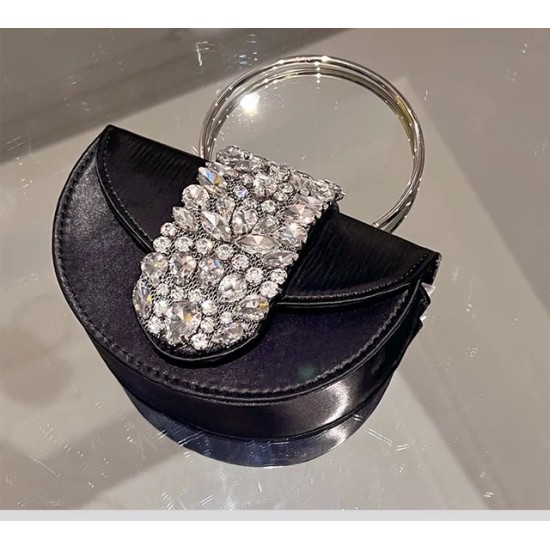 Pochette di Lusso in Raso con Cristalli – Borsa da Sera Elegante