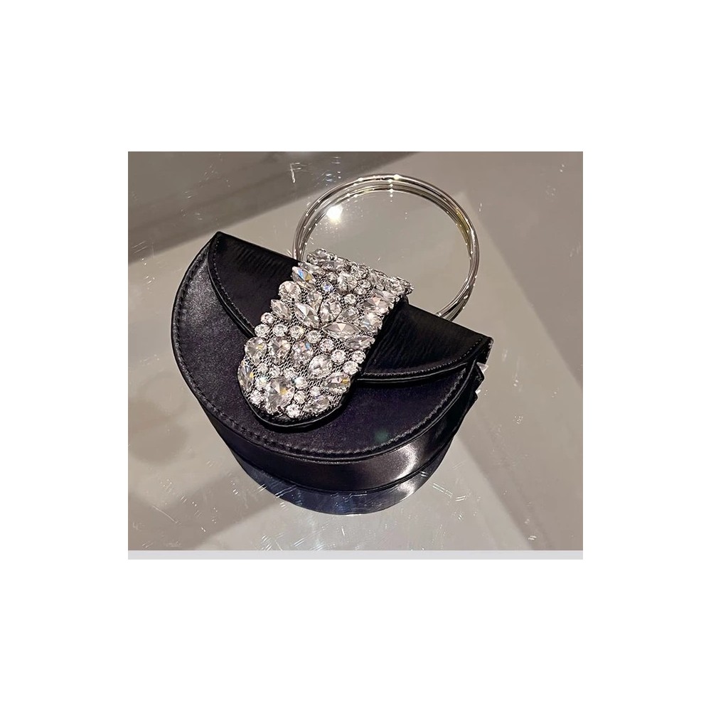 Luxury Crystal Satin Clutch Bag – Elegant Evening Purse