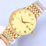 Orologio da Polso Oro Uomo - Orologio Classico Elegante con Datario e Cristalli
