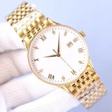Orologio da Polso Oro Uomo - Orologio Classico Elegante con Datario e Cristalli