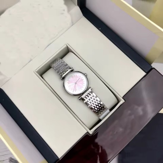 Orologio Argento da Donna - Orologio Elegante con Quadrante Geometrico Rosa