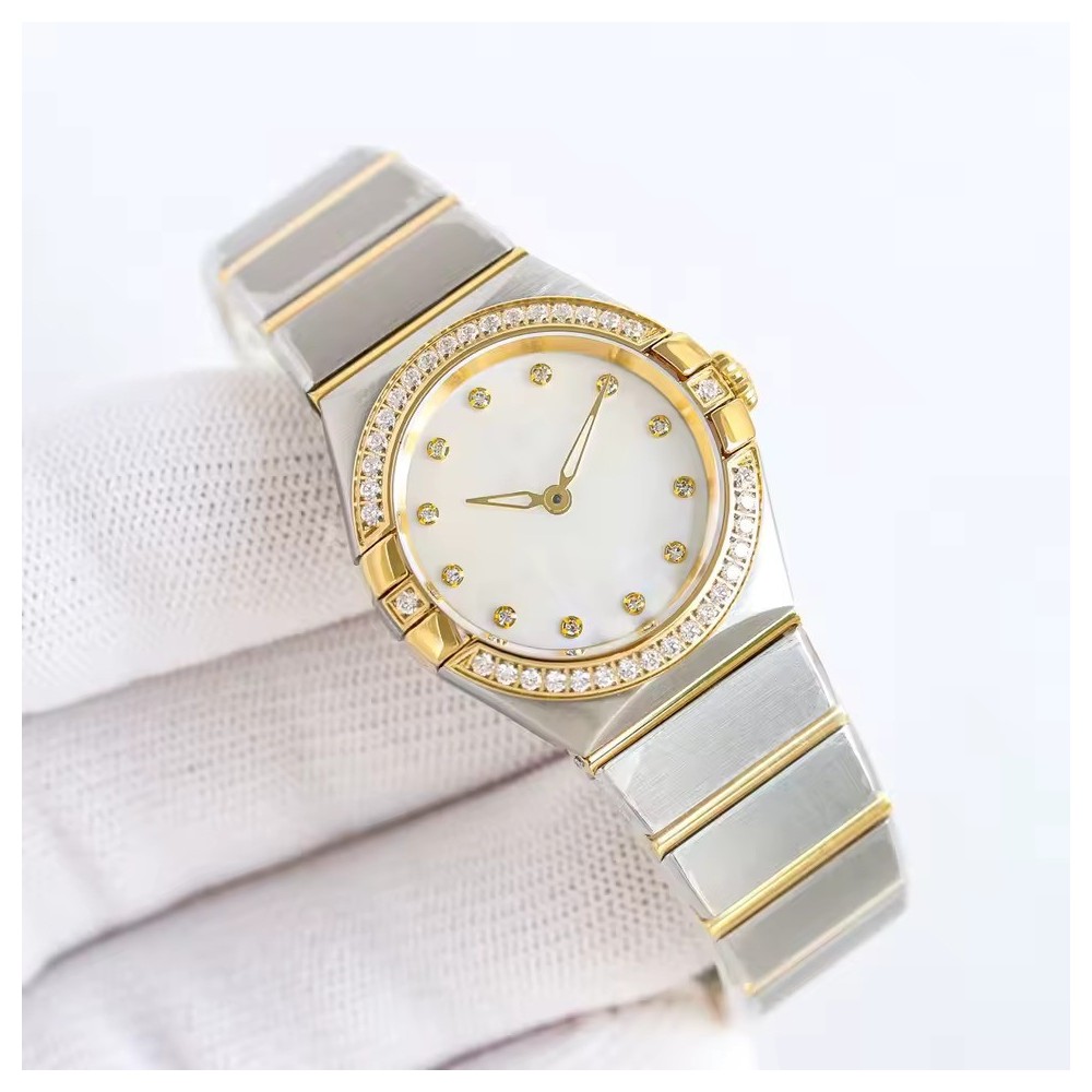 Orologio Bicolore da Donna - Orologio di Lusso in Madreperla con Cristalli