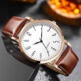 Orologio Minimalista da Uomo - Orologio al Quarzo Oro Rosa e Cinturino in Pelle