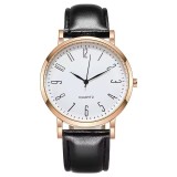 Orologio Minimalista da Uomo - Orologio al Quarzo Oro Rosa e Cinturino in Pelle