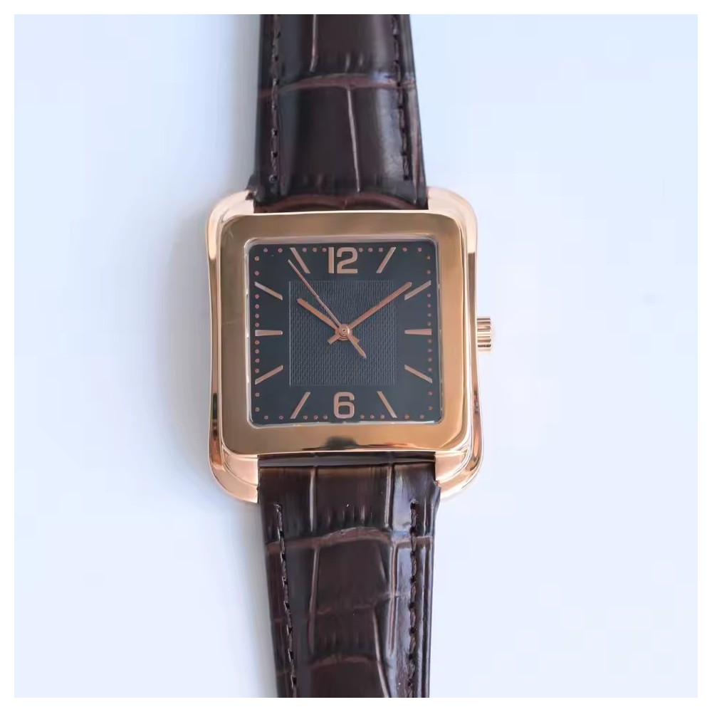 Orologio Unisex Cassa a Cuscino Quadrata - Orologio Vintage in Pelle con Quadrante Argento