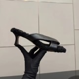 Leather Thong Mules - Women's Shearling-Lined Kitten Heel Sandals