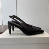 Suede Slingback Pumps - Women's Pointed-Toe Kitten Heel Shoes