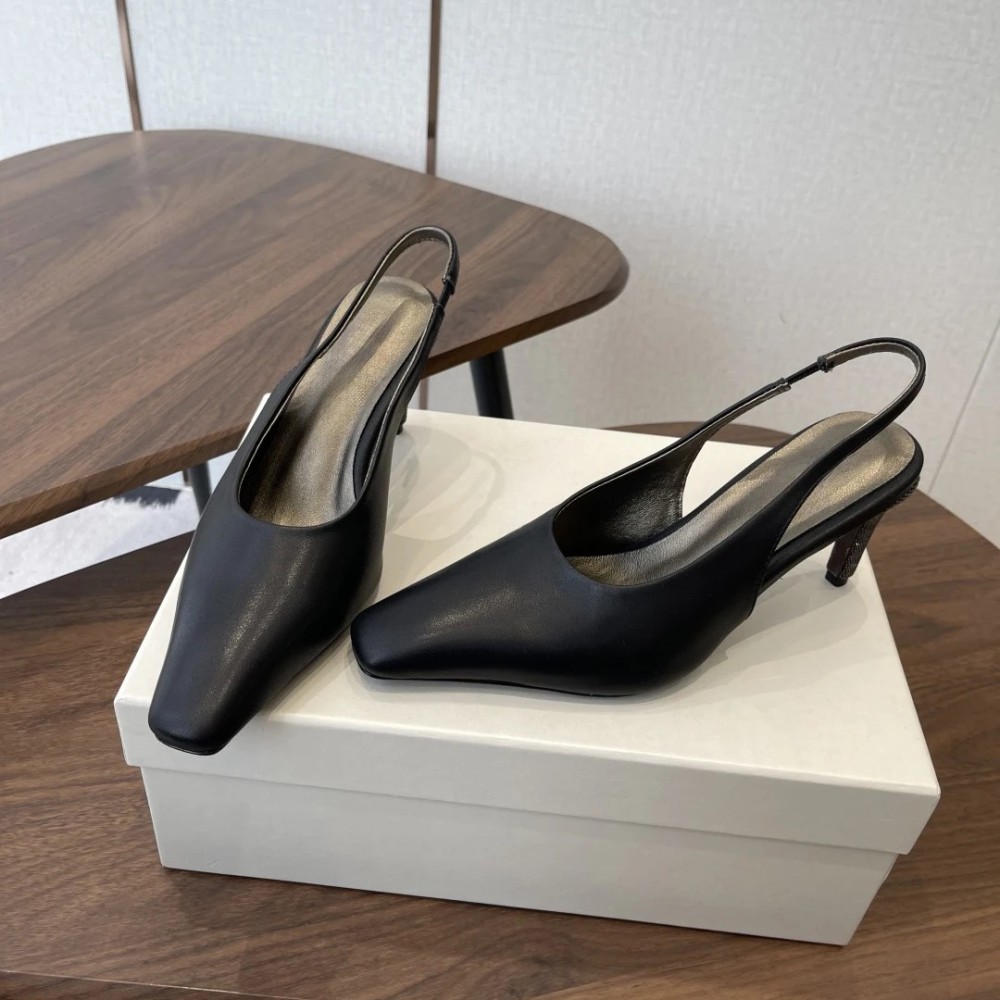 Suede Slingback Pumps - Women's Pointed-Toe Kitten Heel Shoes