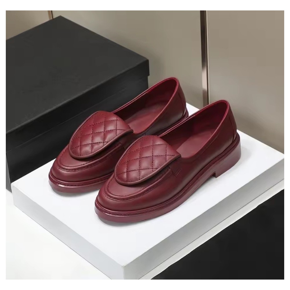 Mocassini in Pelle Trapuntata da Donna | Eleganti Scarpe Platform Slip-On