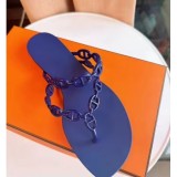 Women's Chain-Link Thong Sandals | Flat Square-Toe Slip-On Slides