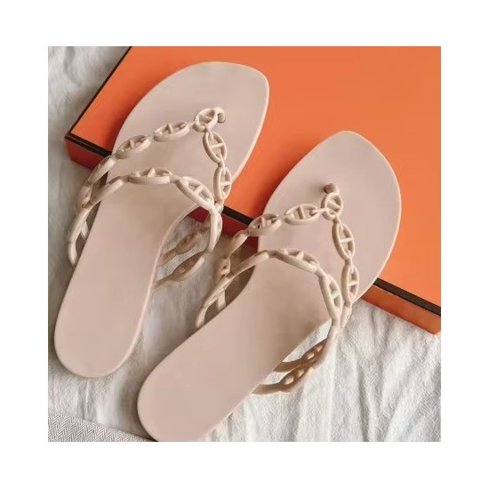 Women's Chain-Link Thong Sandals | Flat Square-Toe Slip-On Slides