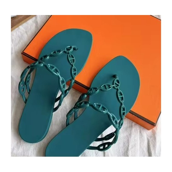 Women's Chain-Link Thong Sandals | Flat Square-Toe Slip-On Slides