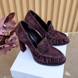 Women's Croc-Embossed Heeled Loafers | Chunky High Heel Pumps