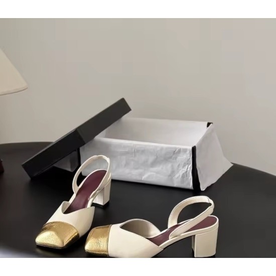 Scarpe Slingback Bicolore da Donna | Décolleté con Tacco Largo Cap-Toe