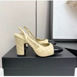 Slingback Bicolore Trapuntate da Donna | Décolleté con Tacco Largo Alto