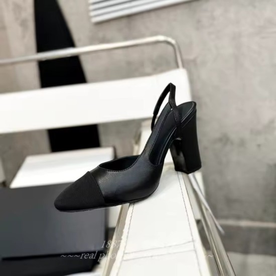 Women's Two-Tone Slingback Pumps | Grosgrain Cap-Toe Heel Shoes