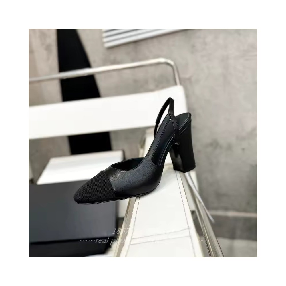 Women's Two-Tone Slingback Pumps | Grosgrain Cap-Toe Heel Shoes