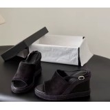 Sandali Espadrillas con Zeppa in Denim e Cinturino