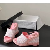 Sandali Espadrillas con Zeppa in Denim e Cinturino
