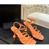 Strappy Patent Leather Flared Heel Sandals with Square Toe