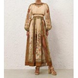 Abito Lungo a Fiori Stile Foulard - Vestito Boho con Spacco