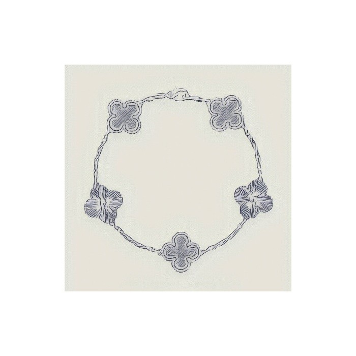 Bracciale Quadrifoglio a 5 Motivi | Stile Classico Argento