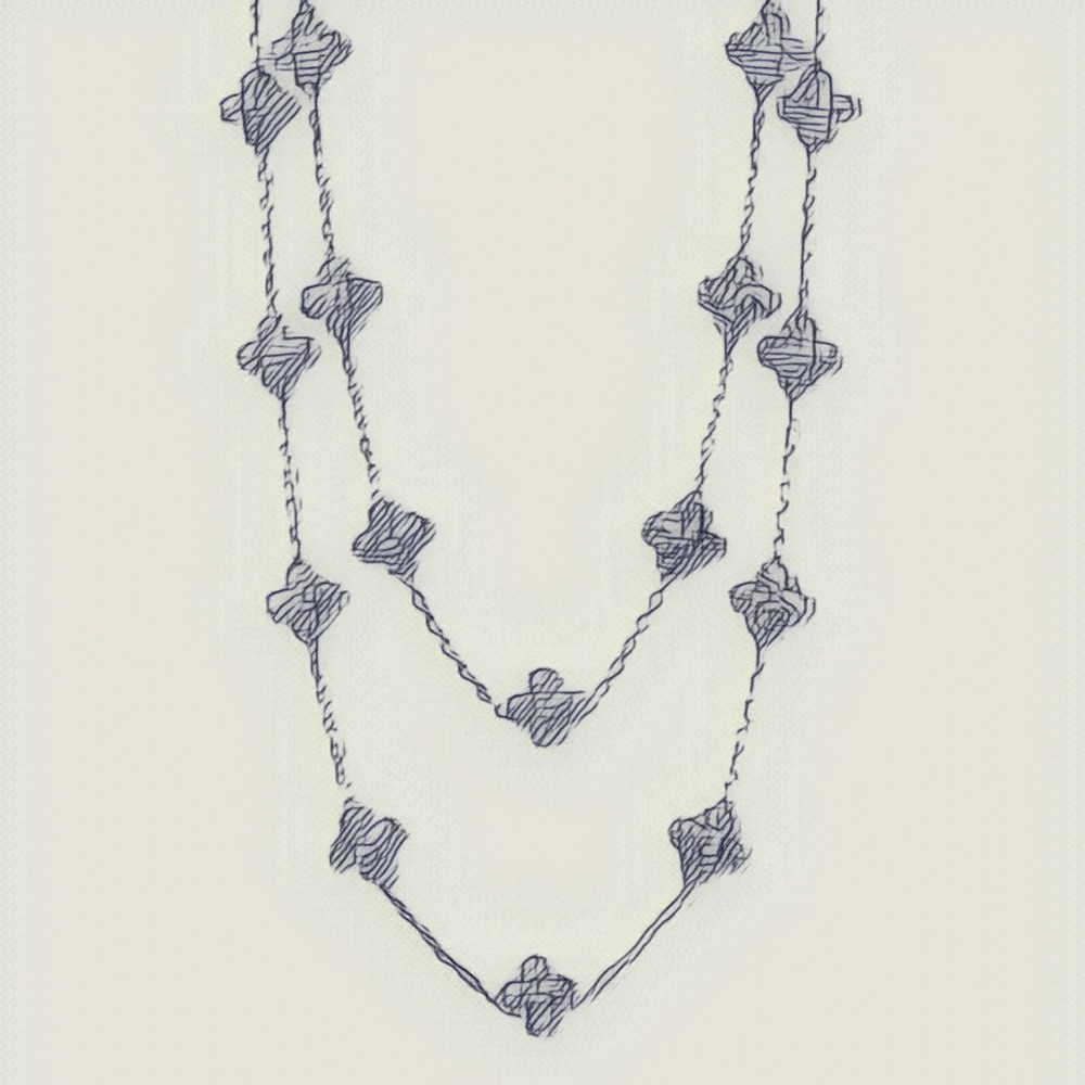 Vintage 10-Motif Clover Long Chain Necklace | Silver & Gold