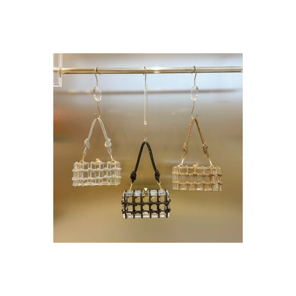 Diamond Clear Acrylic Evening Clutch – Elegant Crystal Box Bag for Women
