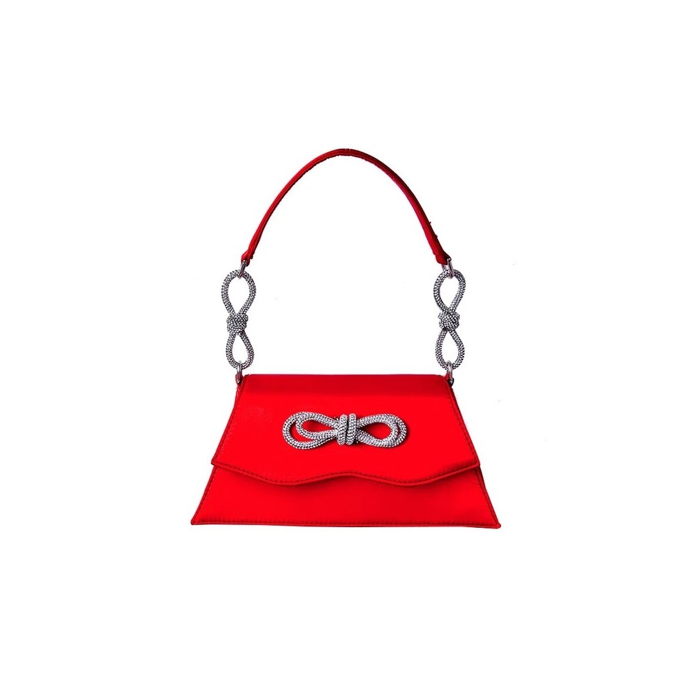 Borsa da Sera di Lusso in Raso con Fiocco e Strass