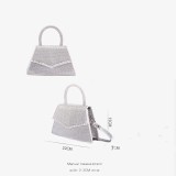 Borsa a Spalla con Strass Argento – Pochette di Lusso con Cristalli per Donna