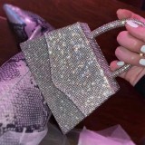 Borsa a Spalla con Strass Argento – Pochette di Lusso con Cristalli per Donna