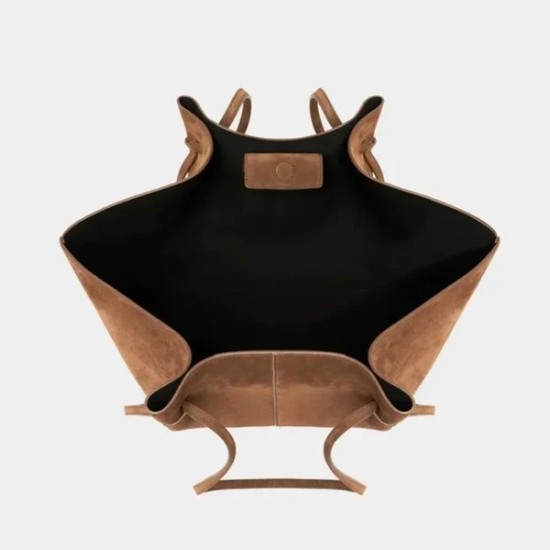 Borsa Tote in Finta Pelle Scamosciata di Lusso – Personalizzabile con Iniziali e Manico in Vera Pelle