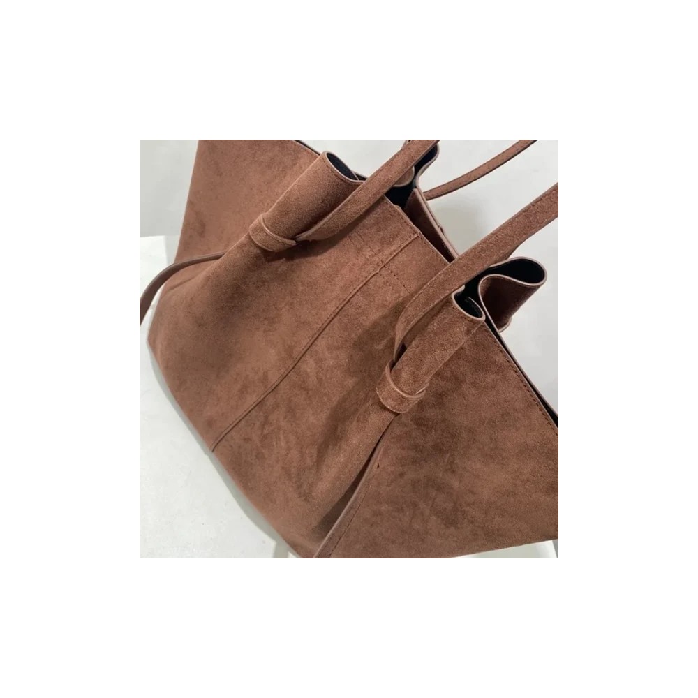 Borsa Tote in Finta Pelle Scamosciata di Lusso – Personalizzabile con Iniziali e Manico in Vera Pelle