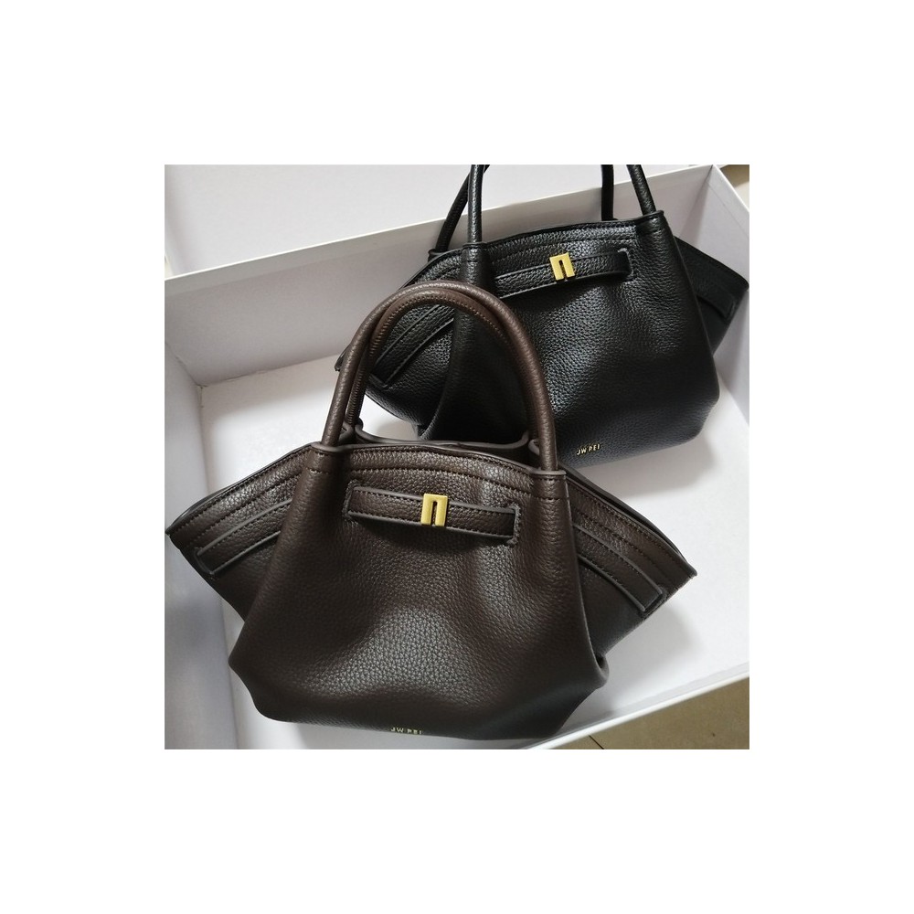 Mini Borsa a Tracolla in Tela Marrone – Pelle Vegana Elegante