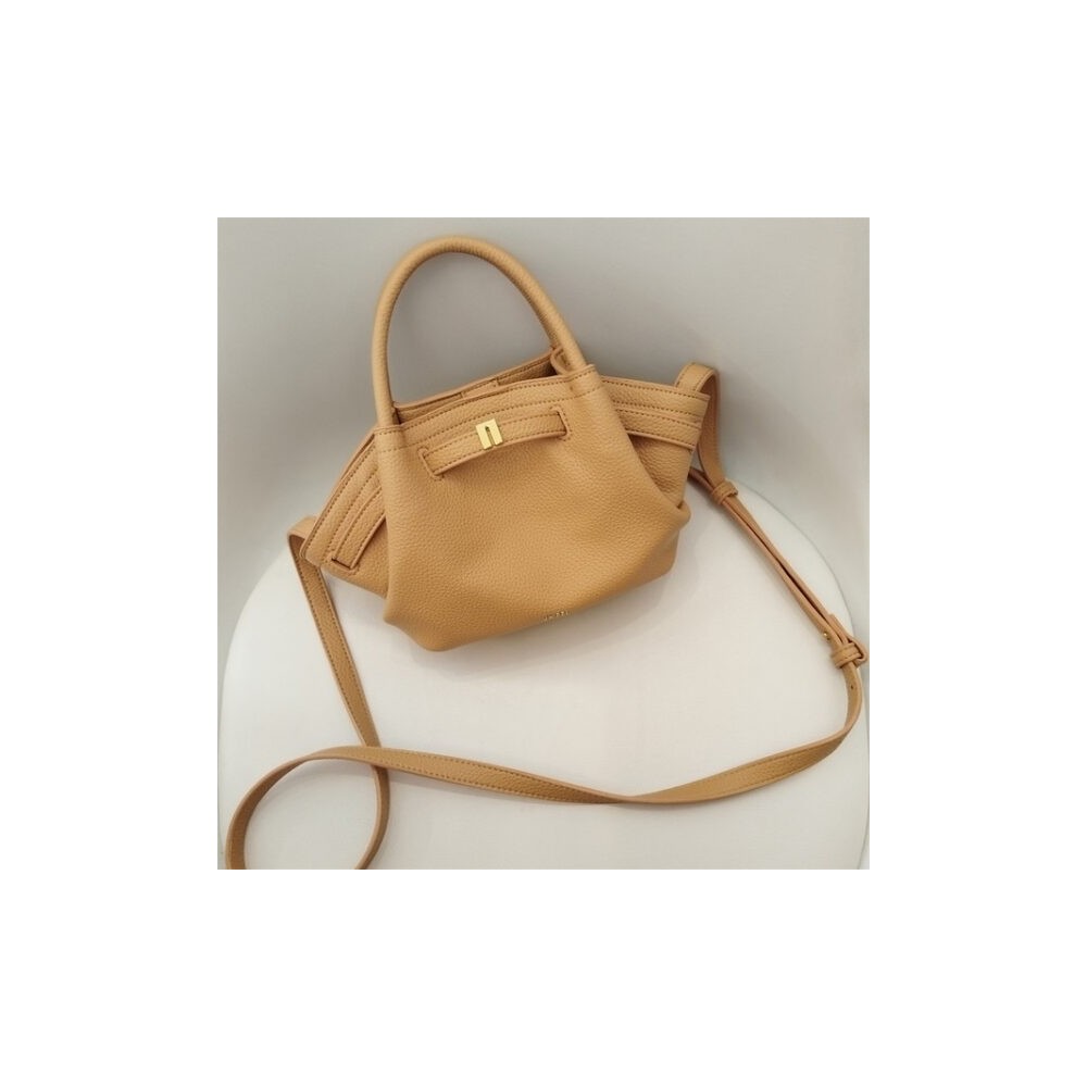 Mini Borsa a Tracolla in Tela Marrone – Pelle Vegana Elegante