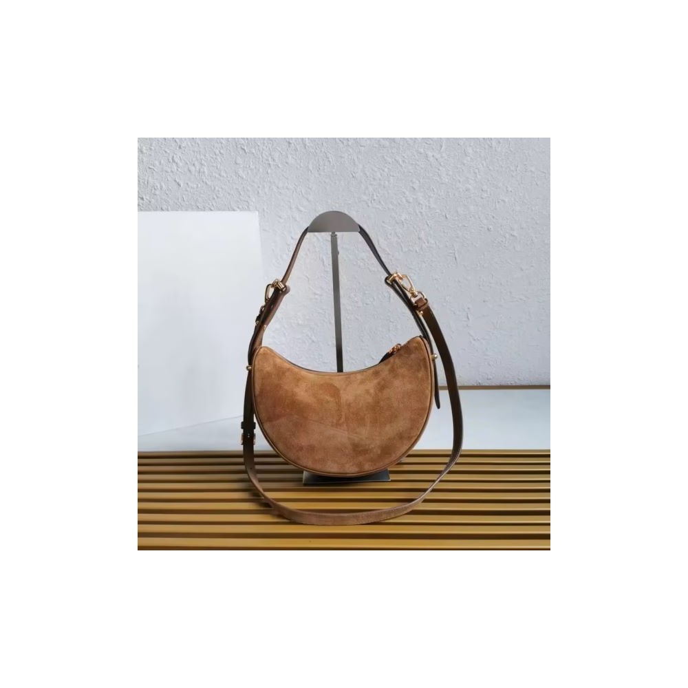 Moon Lux FF Frosted Leather Shoulder Bag – Minimal Luxury & Timeless Elegance