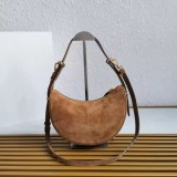 Moon Lux FF Frosted Leather Shoulder Bag – Minimal Luxury & Timeless Elegance