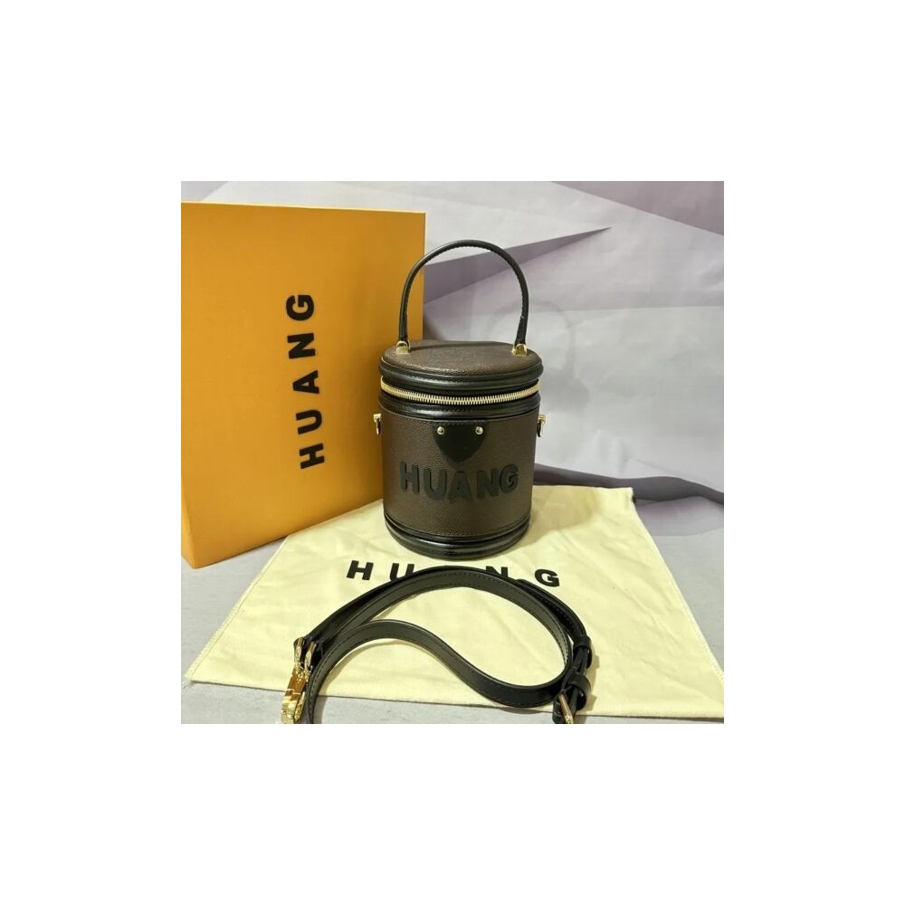 Lux VL Leather & Canvas Bucket Bag – Elegant Design, Premium Craftsmanship