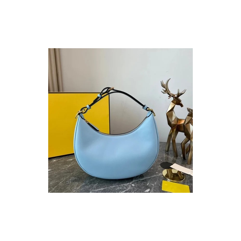 Women’s Luxury Genuine Leather Half Moon Shoulder Bag