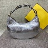Women’s Luxury Genuine Leather Half Moon Shoulder Bag