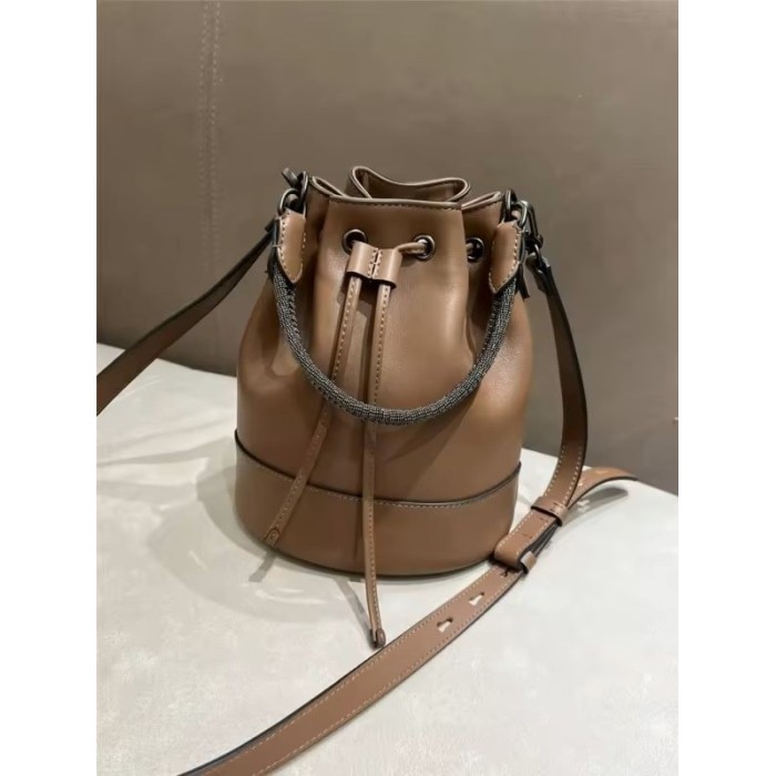 Lux VL Women’s Cowhide Shoulder & Crossbody Bag – Elegant Leather Bucket Bag