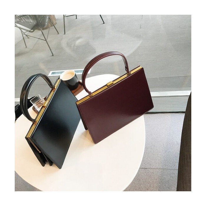 Vintage Metal Frame Women’s Handbag – Elegant Medium Tote, High Quality