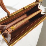 Vintage Metal Frame Women’s Handbag – Elegant Medium Tote, High Quality