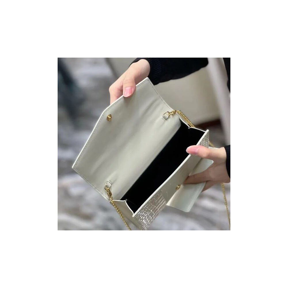 Luxury Women’s Triangle Shoulder Bag – Genuine Cow Leather, Elegant Chain Handle