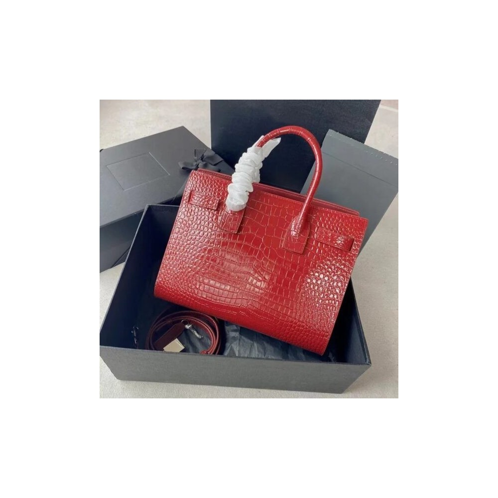 Borsa da spalla in pelle effetto alligatore da donna Lux | Design elegante italiano