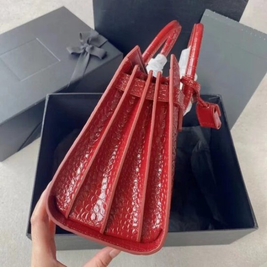 Borsa da spalla in pelle effetto alligatore da donna Lux | Design elegante italiano