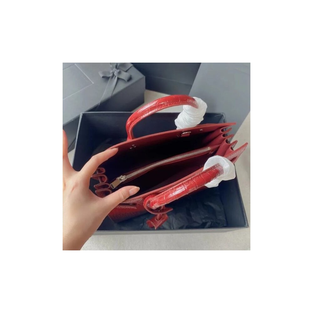 Borsa da spalla in pelle effetto alligatore da donna Lux | Design elegante italiano